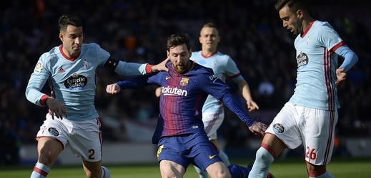 Lionel Messi v zápase španělské ligy proti Celtě Vigo.