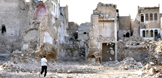 Zničené budovy v Mosulu.