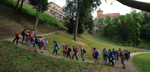 Školní výlet na hrad Veveří u Brna.
