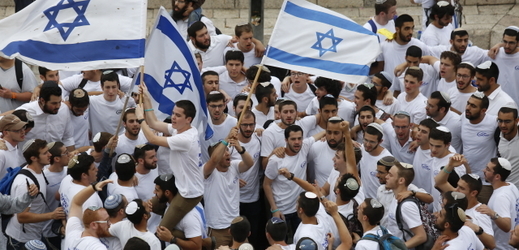 Snímek z pochodu - Den Jeruzaléma.