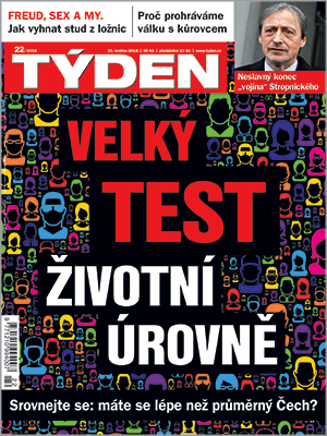 Titulní strana časopisu TÝDEN.