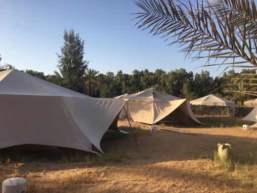 Beduínské stany mají uvnitř světlo, elektřinu i koupelnu se záchodem.