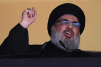 Lídr Íránem podporovaného šíitského hnutí Hizballáh Hasan Nasralláh. 