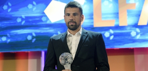 Milan Baroš na slavnostním vyhlášení nejlepších fotbalistů letošního ligového ročníku. 
