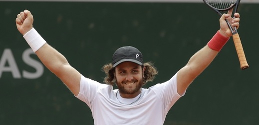 Trungelliti se raduje z překvapivého vítězství v prvním kole French Open.