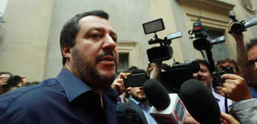 Šéf euroskeptické a protiimigrační Ligy Matteo Salvini. 