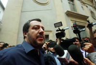 Šéf euroskeptické a protiimigrační Ligy Matteo Salvini. 