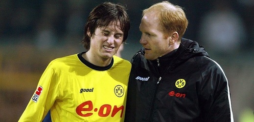 Tomáš Rosický a Matthias Sammer v Dortmundu.