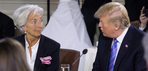 Šéfka MMF Christine Lagardeová a americký prezident Donald Trump.
