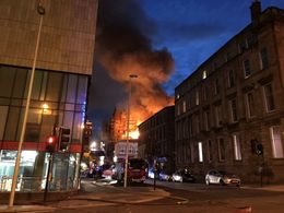 Požár historické budovy Mackintosh Building.