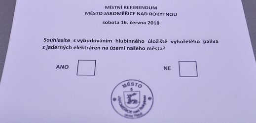 Hlasovací lístek místního referenda.