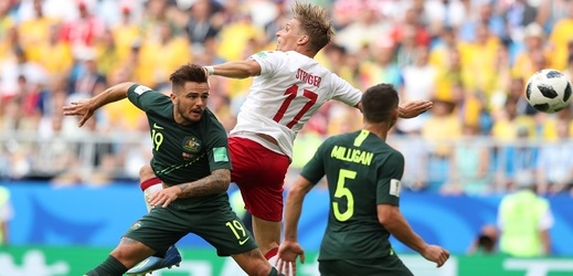 Fotbalisté Dánska si rozdělili body s Austrálií.