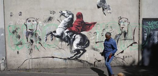 Banksyho dílo v Paříži.