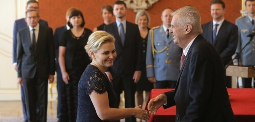 Taťána Malá (ANO) a prezident Miloš Zeman.