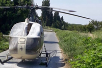 Helikoptéra, kterou unikl lupič Faid z vězení. 