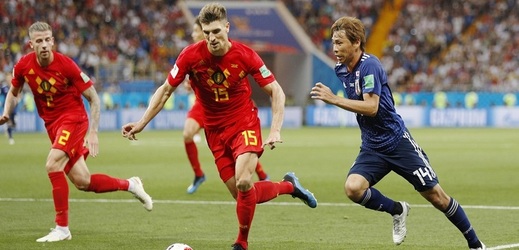 Fotbalisté Belgie byli v osmifinálovém utkání s Japonskem blízko vyřazení.