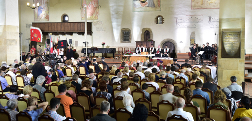 Bohoslužba v pražské Betlémské kapli připomněla výročí upálení Jana Husa. Snímek z roku 2017.