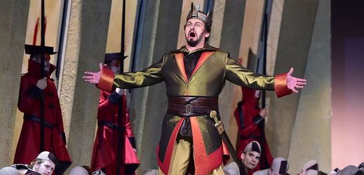 Martin Bárta jako Nabucoo 26. června 2018 při generální zkoušce Verdiho opery Nabucco.