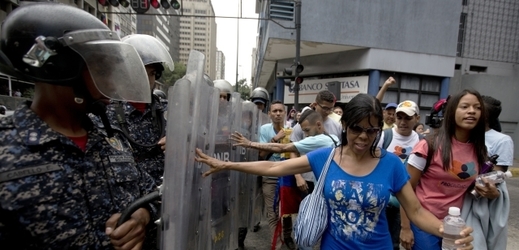Protesty ve Venezuele.