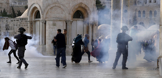 Zásah policie v Jeruzalémě.
