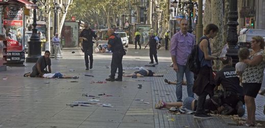 Místo teroristického útoku v Barceloně.