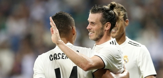 Fotbalisté Realu Madrid v čele s Garethem Balem. 