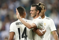 Fotbalisté Realu Madrid v čele s Garethem Balem. 