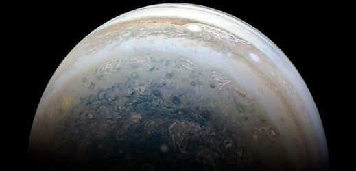 Pohled na planetu Jupiter.