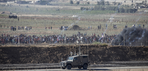 Protesty na hranicích Pásma Gazy.
