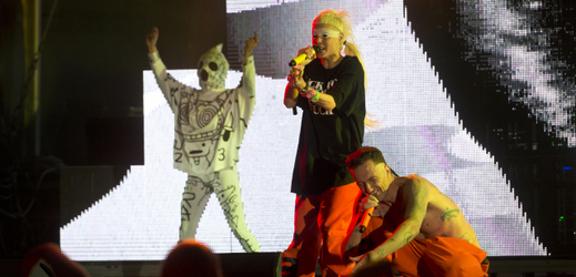 Die Antwoord na koncertě v Hradci Králové.