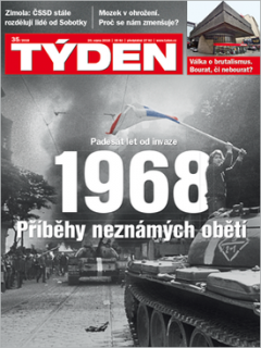 Titulní strana časopisu TÝDEN.