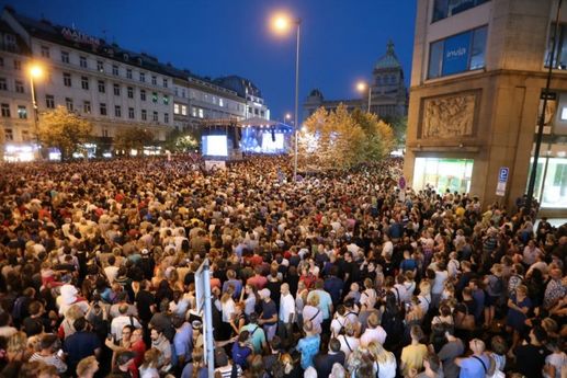 21. srpna 2018 si lidé na Václavském náměstí připomněli 50. výročí vstupu vojsk Varšavské smlouvy do tehdejšího Československa.