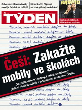 Obálka aktuálního čísla časopisu TÝDEN 36/2018.
