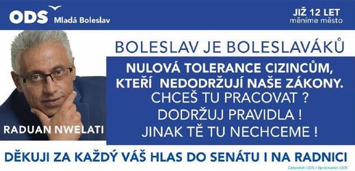 Slogan na facebookové stránce boleslavského primátora Raduana Nwelatiho.