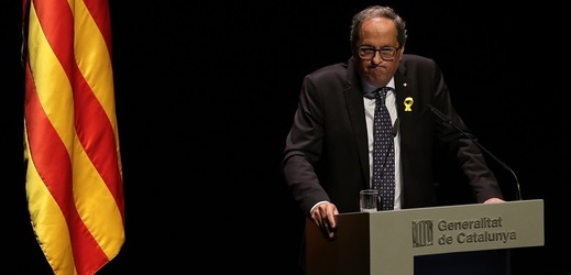Katalánský premiér Quim Torra promluvil v Národním divadle k občanům.