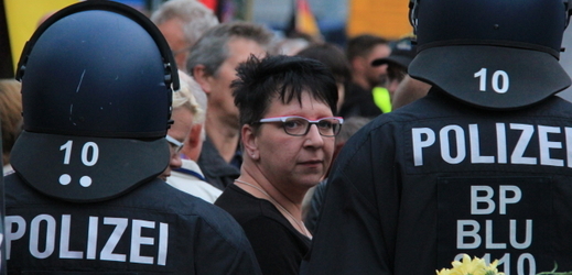 Demonstrace v Chemnitzu.