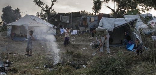 Uprchlický tábor na ostrově Lesbos.