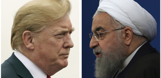Íránský prezident Hasan Rúhání a hlava USA Donald Trump.