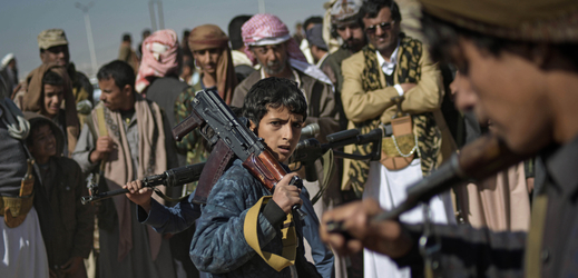 Jemenští šíitští povstalci známí jako Húsíové.