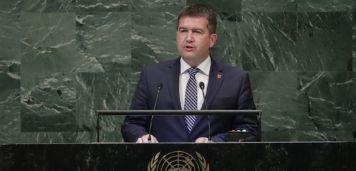 Jan Hamáček při projevu v OSN.