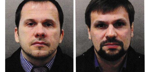 Rusové vinění Británií z otravy Skripala: Alexander Petrov (vlevo) a Ruslan Boširov.