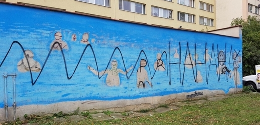 Neznámý vandal zničil v pražských Bohnicích rozpracované velkoformátové graffiti výtvarníka Kurta Gebauera. 