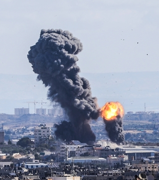 Izraelské rakety v pásmu Gazy.