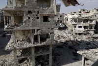 Bombami zpustošený Damašek.
