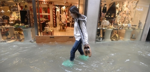 Záplavy v italských Benátkách.