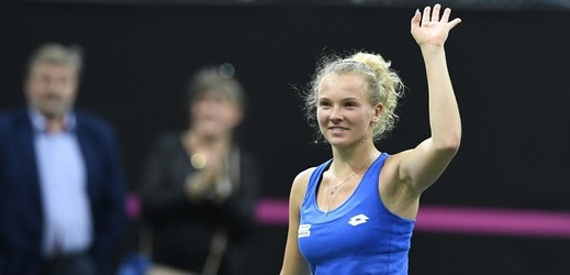 Tenistka Kateřina Siniaková během fedcupového finále.