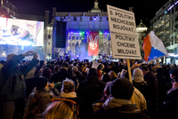 V horní části Václavského náměstí v Praze se uskutečnilo shromáždění k příležitosti oslav 17. listopadu nazvané Koncert pro budoucnost.
