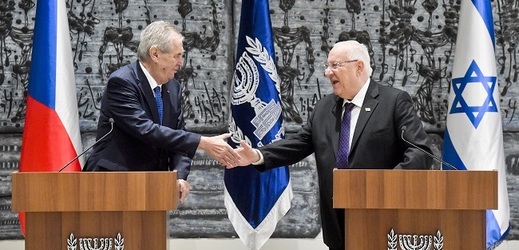 Zleva prezident Miloš Zeman a jeho izraelský protějšek Reuven Rivlin.