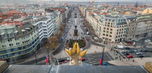 Pohled na Václavské náměstí.