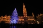 Dvaadvacetimetrový vánoční strom zdobí náměstí Grande-Place v Bruselu.